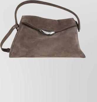 Benedetta Bruzziches elif suede shoulder bag with metal accents