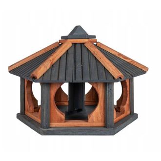 OEM Comedero Grande Para P&aacute;jaros Para Soporte De Madera Con Tolva Kw62 Antracita-tik Pl