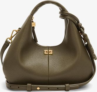 Ganni Green Mini Hobo Bag in