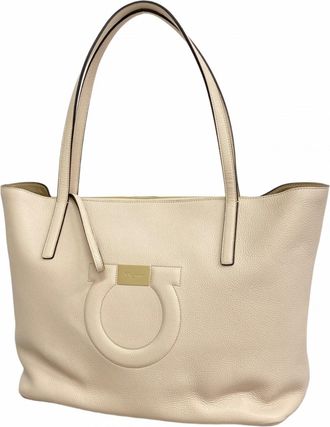 Ferragamo Beige Leather Tote Bag (Pre-Owned)