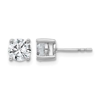 Diamond2Deal 14k Yellow Gold 1 3/4 ct Round Lab Grown Diamond Stud Earrings VS Clarity, G-H Color