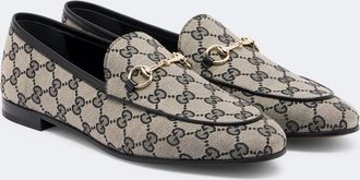 Gucci Mocassini Jordaan Horsebit in canvas GG