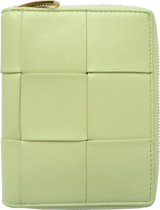 Bottega Veneta Green Yellow Leather Wallet (Bi-Fold) (Pre-Owned)