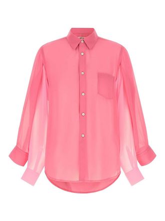 Comme Des Gar&ccedil;ons Pink Double Sleeve Shirt
