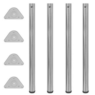 vidaXL Vidaxl - 4 Patas De Mesa Ajustables En Alturas 870 Mm Color N&iacute;quel Pulido