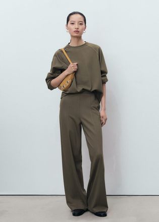 Mango Felpa collo stondato marrone medio - Donna - XS - MANGO