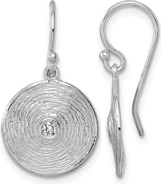Diamond2Deal 14K Gold Round Diamond Circle Shephard Drop Dangle Earrings
