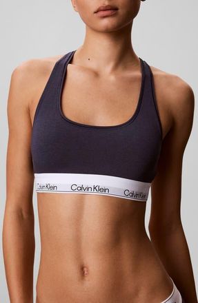 Calvin Klein Lightly Lined Racerback Bralette in Speakeasy at Nordstrom, Size X-Small