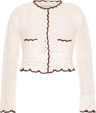 Cara Cara crochet scallop-trim cardigan - Neutrals