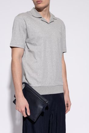 Giorgio Armani Leather Handbag, Mens, Navy Blue