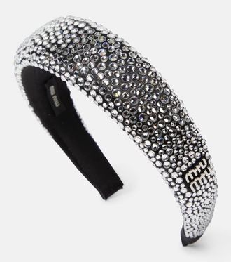 Miu Miu Logo crystal-embellished headband