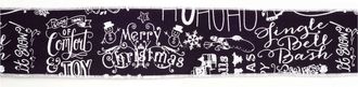 Melrose International Black and White Christmas Sentiment Ribbon (Set of 2) - Black