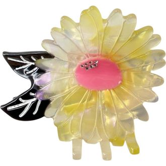 Centinelle White Flower Hair Claw in Yellow at Nordstrom