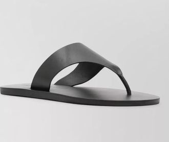 Maneb&igrave; leather thong sandals flat sole open toe