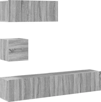 vidaXL Vidaxl - Set De Muebles Para Tv 4 Pzas Madera Contrachapada Gris Sonoma