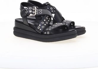 Mjus Sandalen met sleehak, in leer