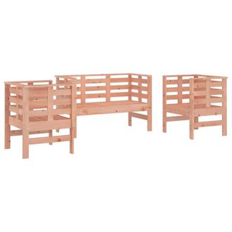 Berkfield Home 3 Piece Garden Lounge Set Solid Wood Douglas in Light Brown