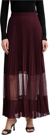 Twinset Pliss&eacute; Maxirok - Dames - Maxi Rokken - Rood - XS - Polyester - Rokken