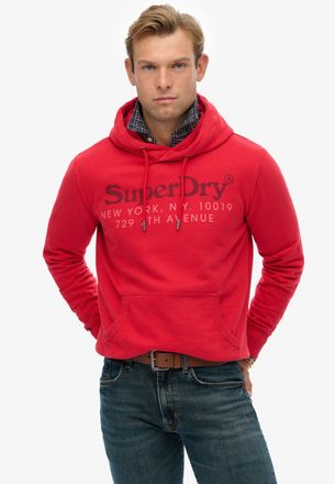 Superdry Kapuzensweatshirt SUPERDRY NY VENUE HOOD, Herren, Gr. M, indiana rot, angeraute Sweatware, Obermaterial: 80% Baumwolle, 20% Polyester, bedruckt, relax