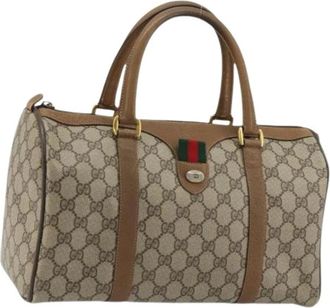 Gucci Pre-owned Handbags, female, Beige, Size: ONE SIZE Pre-owned Vintage Boston Bag