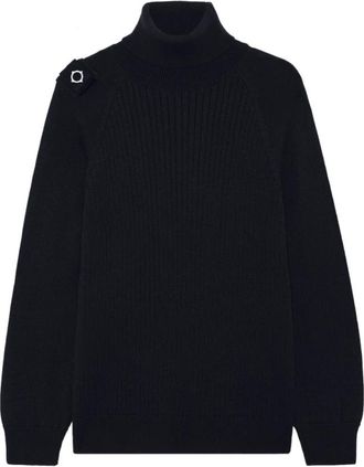 Mastrum Ma.strum, Truien & Vesten, Heren, Blauw, S, Wol, Navy Roll Neck Gebreide Trui