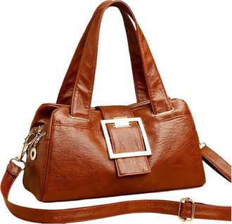 Generic Large Capacity Shoulder Bag Soft Leather Multi Purpose Womens Bag Fashion Handbag Small Field Messenger Bag (Brown, One Size)
