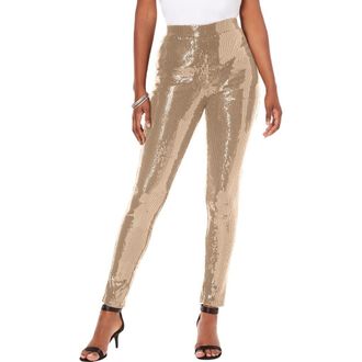 Roaman's Sequin Legging in Sparkling Champagne at Nordstrom, Size 44