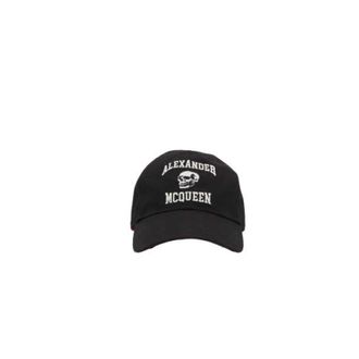 Alexander McQueen Skull Varsity Baseball Cap - Heren - Petten - Zwart - L - Katoen - Accessoires