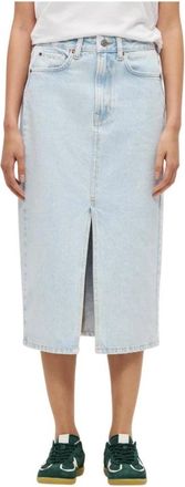 Pepe Jeans London Denim Midi Rok - Dames - Spijkerrokken - Blauw - XS - Denim - Rokken
