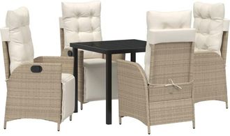 vidaXL Garden Dining Set 5 pcs Beige Poly rattan vidaXL
