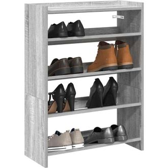 vidaXL Scarpiera Grigio Sonoma 60x25x81 cm in Legno Multistrato - Vidaxl