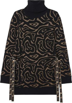 Pucci Labirinto Print Oversized Sweater - Dames - Coltruien - Veelkleurig - L - Wol - Truien & Vesten