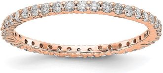 Diamond2Deal 14k Gold 1/2 Ct Lab Grown Diamond eternity Wedding Band Ring Clarity VS, Color G-H
