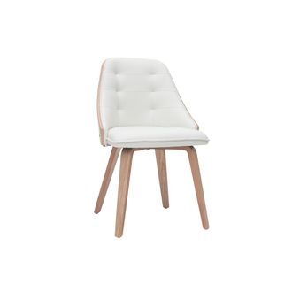 Miliboo Silla Blanca Y Madera Clara Fluffy
