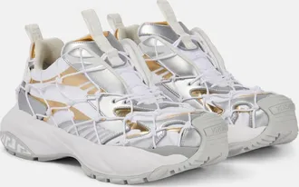 Versace Mercury leather-trimmed sneakers