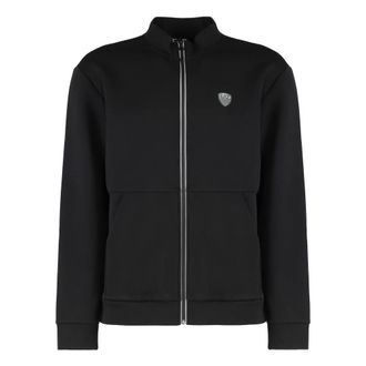 Emporio Armani Zip-throughs, male, Black, Size: 3XL Techno Full-Zip Tracksuit