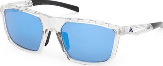 adidas SP0111 Mirror Cat: 3 Sonnenbrille - Unisex | blau/wei&szlig;