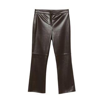 Max Mara Rechte broek met gladde afwerking - Dames - Broeken - Bruin - Maat: L Zijde