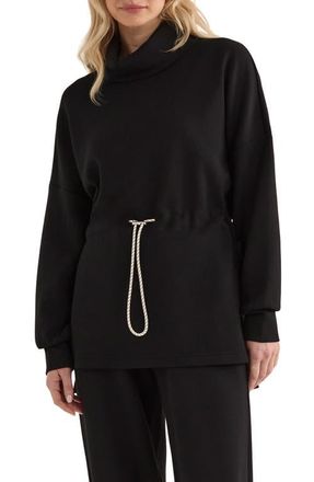 Varley Freya Funnel Neck Sweatshirt in Black at Nordstrom, Size Medium