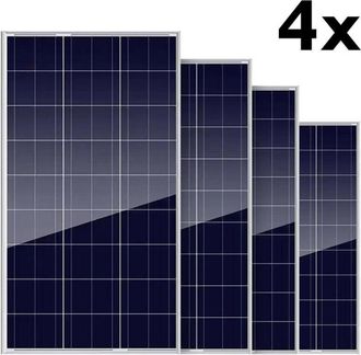 Trade Shop Trade Shop - Conjunto 4pcs Panel De Energ&iacute;a Solar Fotovoltaica Policristalina 100w 18v Bater&iacute;a