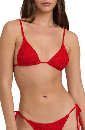 Billabong Twisted Tides Slider Triangle Bikini Top in Red Aloha at Nordstrom Rack, Size X-Small