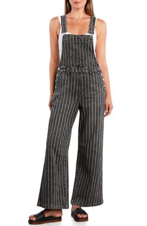 Wash Lab Denim Lucky Denim Overalls in Grey Denim Stripe at Nordstrom, Size X-Small