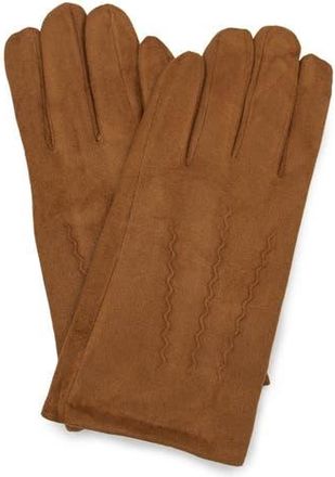 Surell Faux Suede Gloves in Camel at Nordstrom Rack