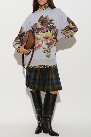 Etro Sweatshirt With Colorful Print, Womens, Grey