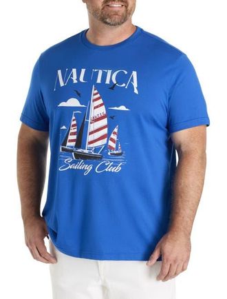 Nautica Big & Tall Sailing Graphic Tee in Olympic Blue at Nordstrom, Size 5X Big