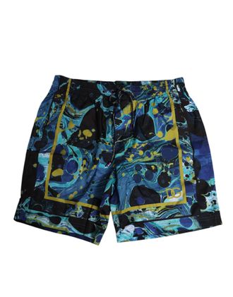 Dolce & Gabbana Blue Marble Print Logo Men Boxer Short Mens Swimwear
