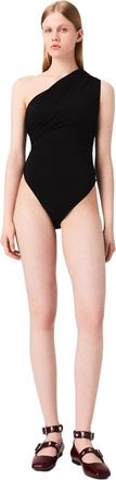 Maje Asymmetric bodysuit in Black at Nordstrom, Size X-Small