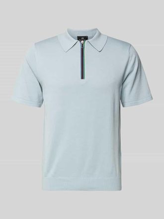 Paul Smith Regular Fit Poloshirt mit Rei&szlig;verschluss in Hellblau, Gr&ouml;&szlig;e XL