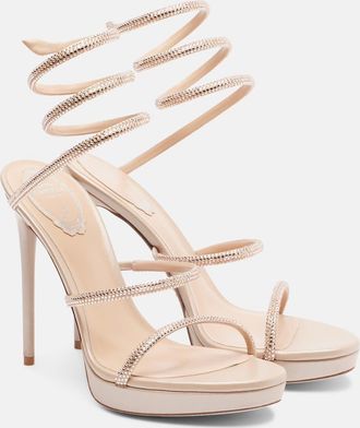 Rene Caovilla Cleo embellished satin sandals