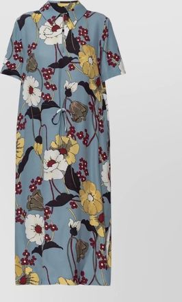 Marni floral-print v-neck midi dress